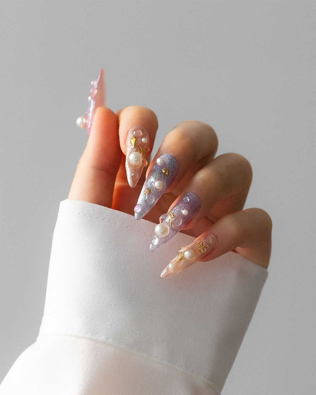 Tears of the Mermaid - Custom press-on nails by Byeori Kim