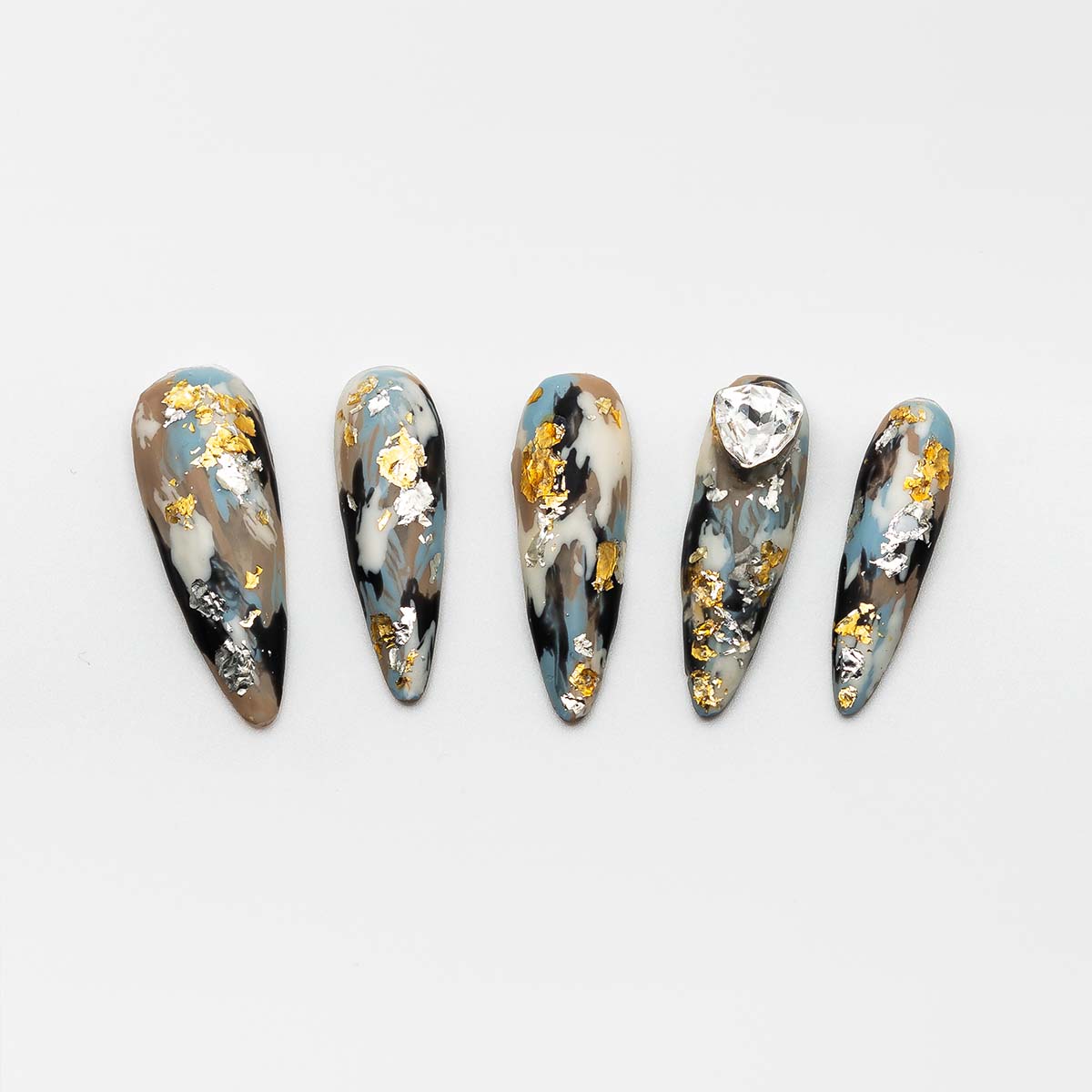 Blue Marble - Custom press-on nails by Byeori Kim