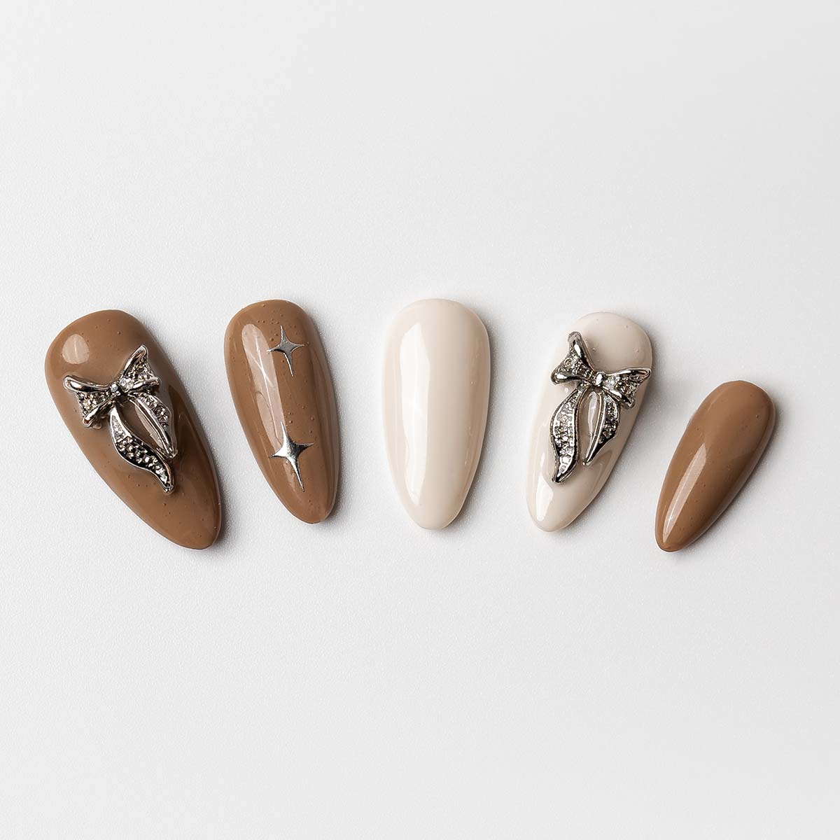 Mocha Cream - Custom press-on nails by Byeori Kim