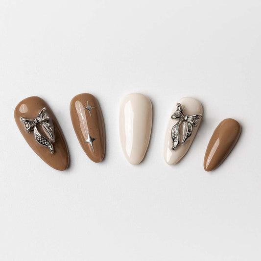 Mocha Cream - Custom press-on nails by Byeori Kim