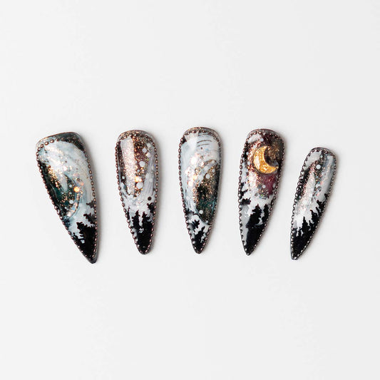 Moonlight in the Forest - Custom press-on nails by Byeori Kim