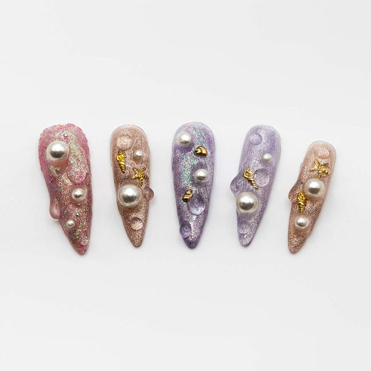 Tears of the Mermaid - Custom press-on nails by Byeori Kim