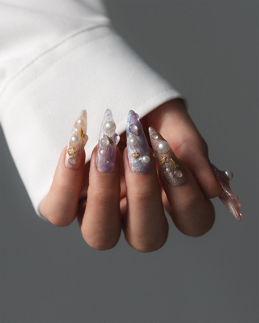 Tears of the Mermaid - Custom press-on nails by Byeori Kim