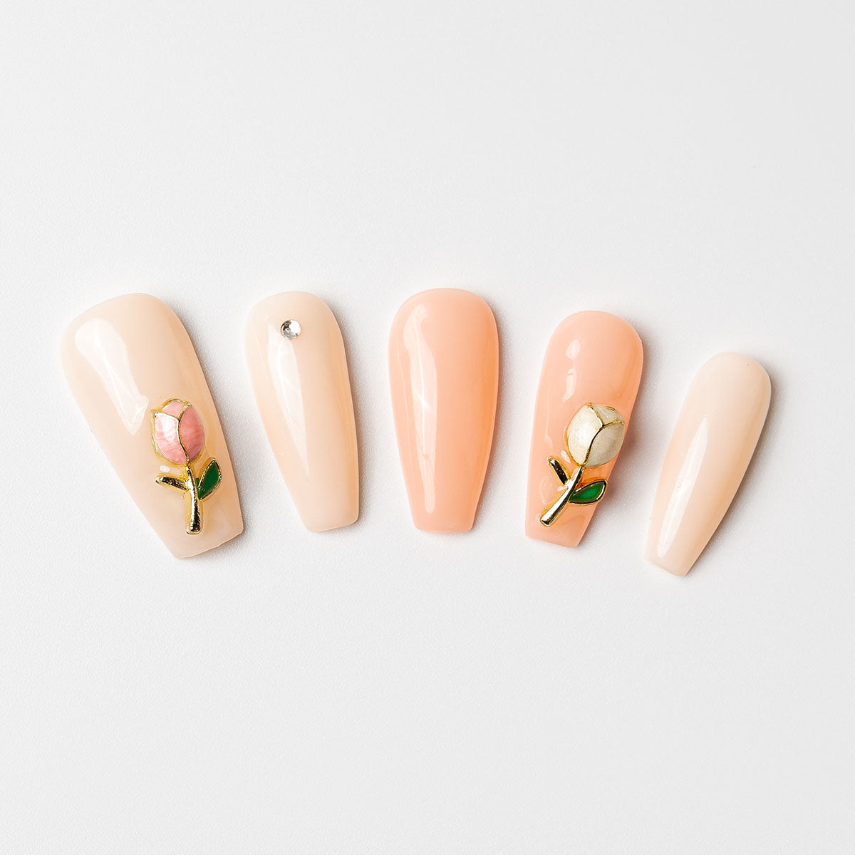 Tulip Romance - Custom press-on nails by Byeori Kim