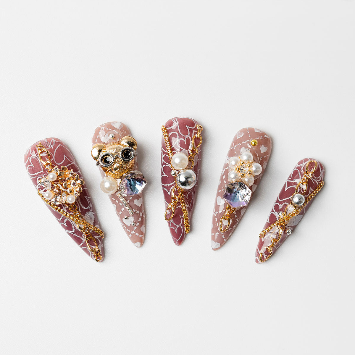 Whimsy's Embrace - Custom press-on nails by Byeori Kim