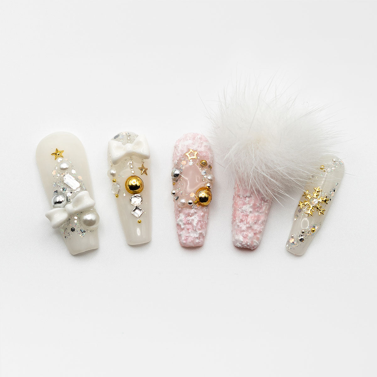 Winter Plush - Custom press-on nails by Byeori Kim