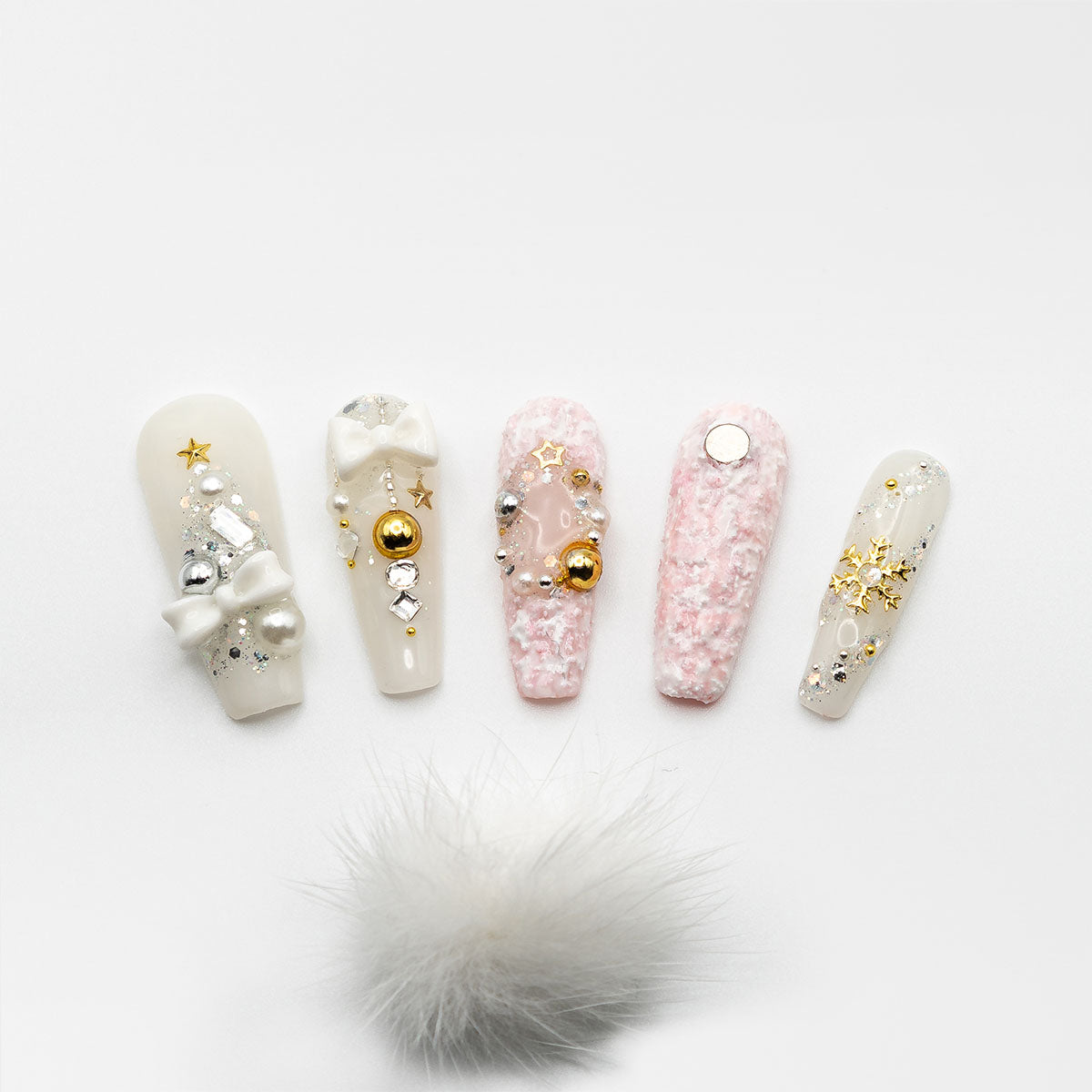 Winter Plush - Custom press-on nails by Byeori Kim